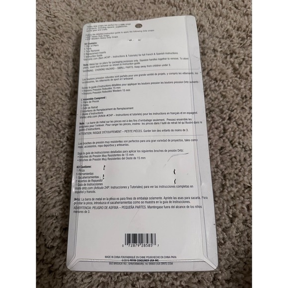 New Dritz Heavy Duty Snap Pliers 10 PC Set Couture Coser 24P - Picture 3 of 4